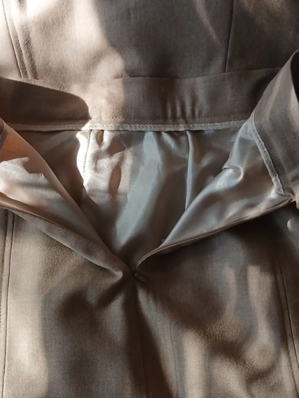 Pendleton Taupe Button-Front Wool Blend Skirt